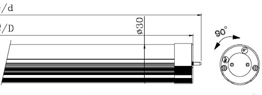 T10-UL-LED-TUBE-DW, Светодиодная линейная лампа 8Вт, дневной свет, цоколь G13